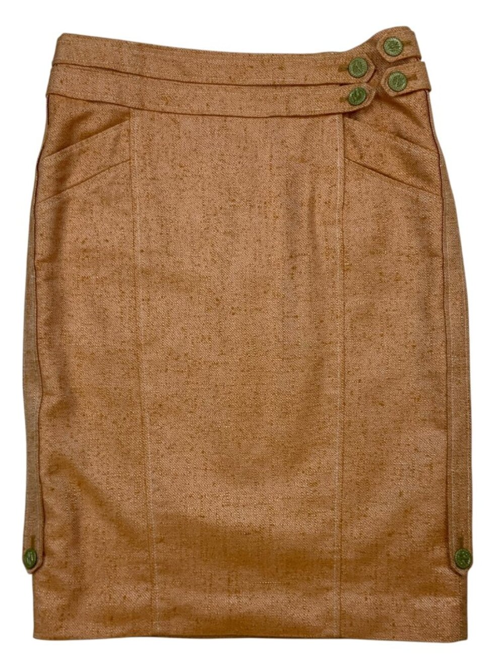 Zac Posen Pencil Skirt 4 Orange Silk Blend